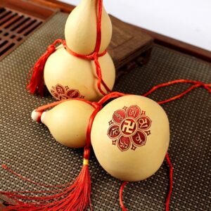 Handcrafted Wine Gourd with Symbolic Designs