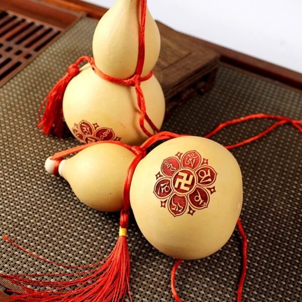 Handcrafted Wine Gourd with Symbolic Designs