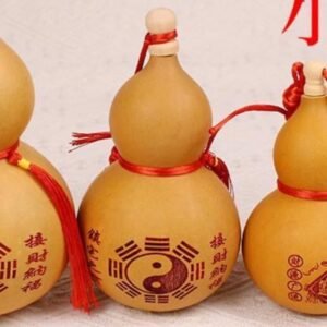 Handcrafted Wine Gourd with Symbolic Designs