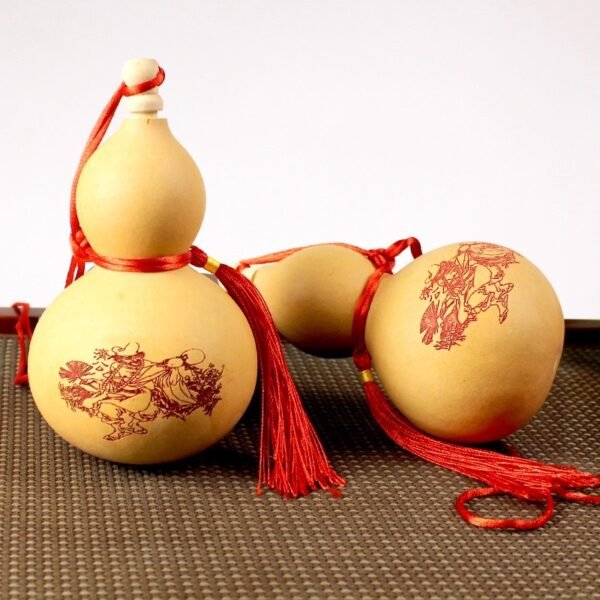 Handcrafted Wine Gourd with Symbolic Designs