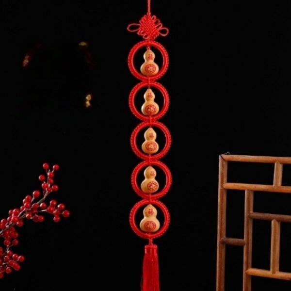 Five Blessings Gourd Knot Hanging Decoration