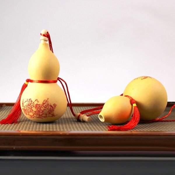 Handcrafted Wine Gourd with Symbolic Designs